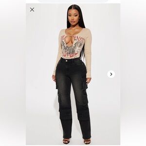 Fashion Nova Black Straight Leg Jeans